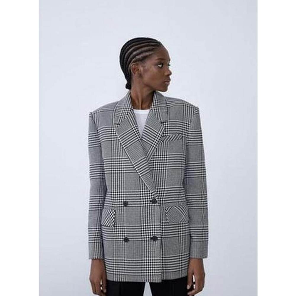 Zara Oversized Checkered Blazer - image 1